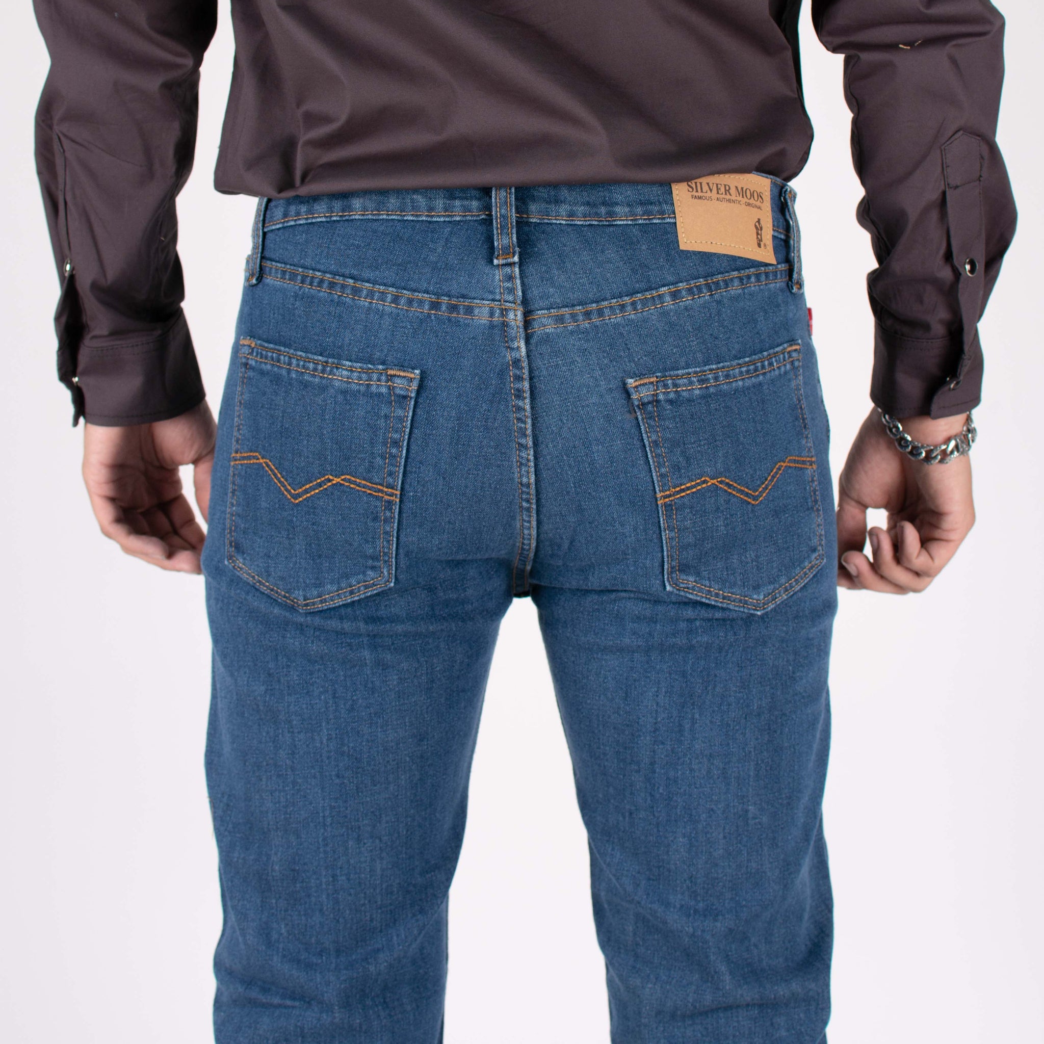 Silver Moos | Classic Straight-Cut Comfort Jeans 10521-T2 | Medium Wash
