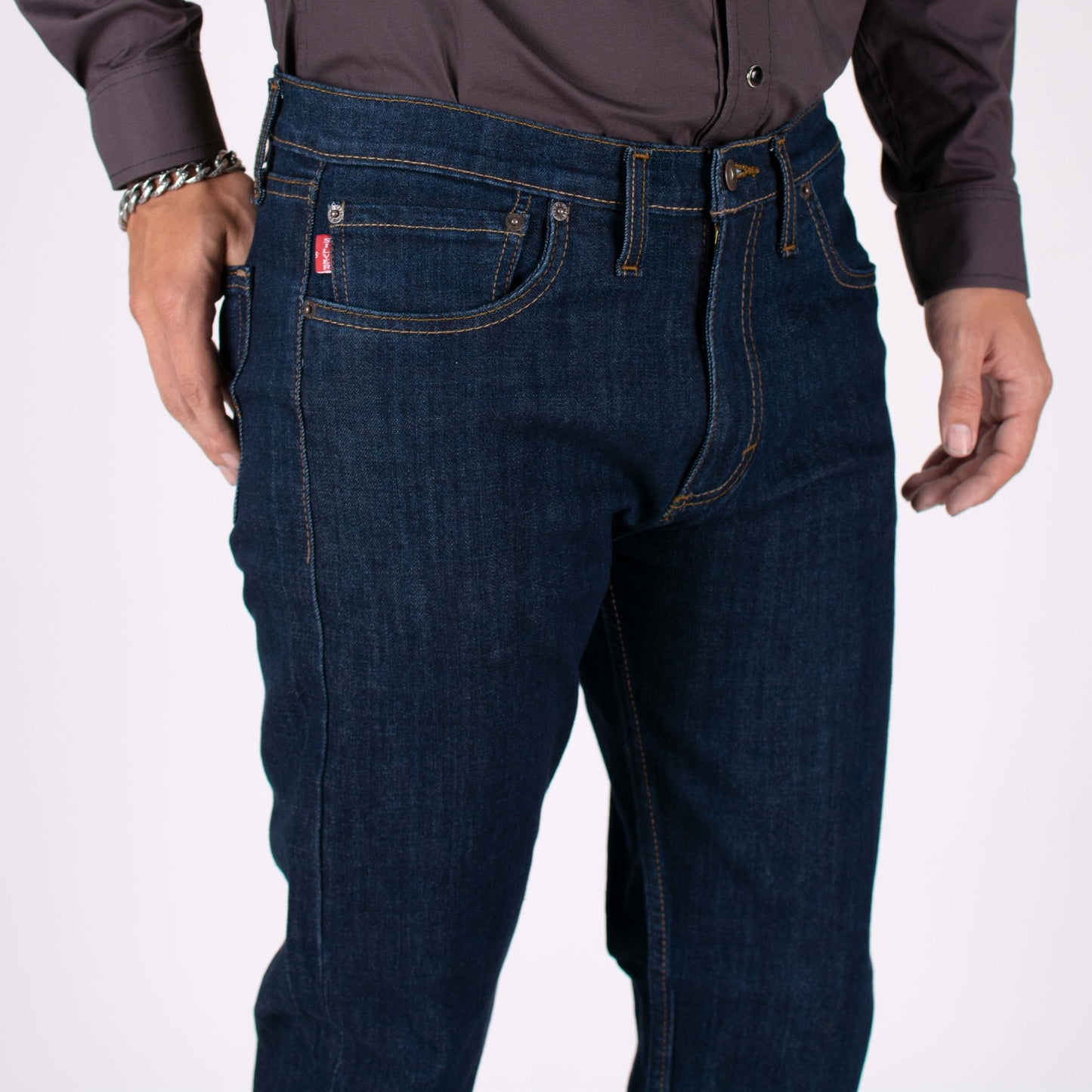Silver Moos | Classic Straight-Cut Comfort Jeans 10521-T1 | Dark Wash