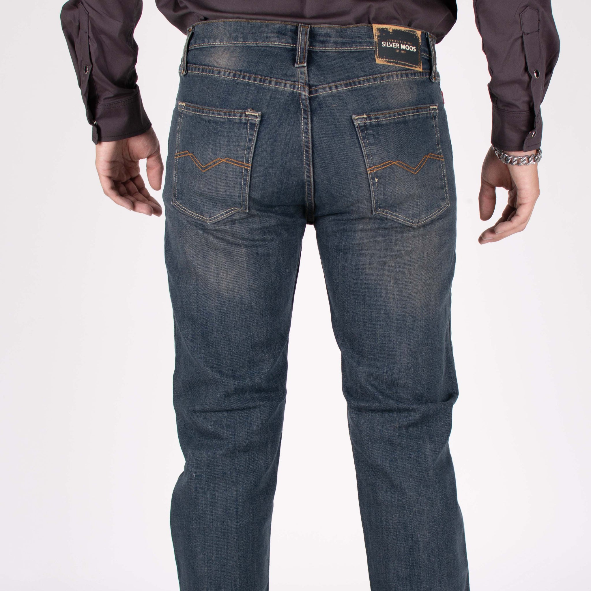 Silver Moos | Classic Straight-Cut Comfort Jeans 10521-T4 | Vintage Wash