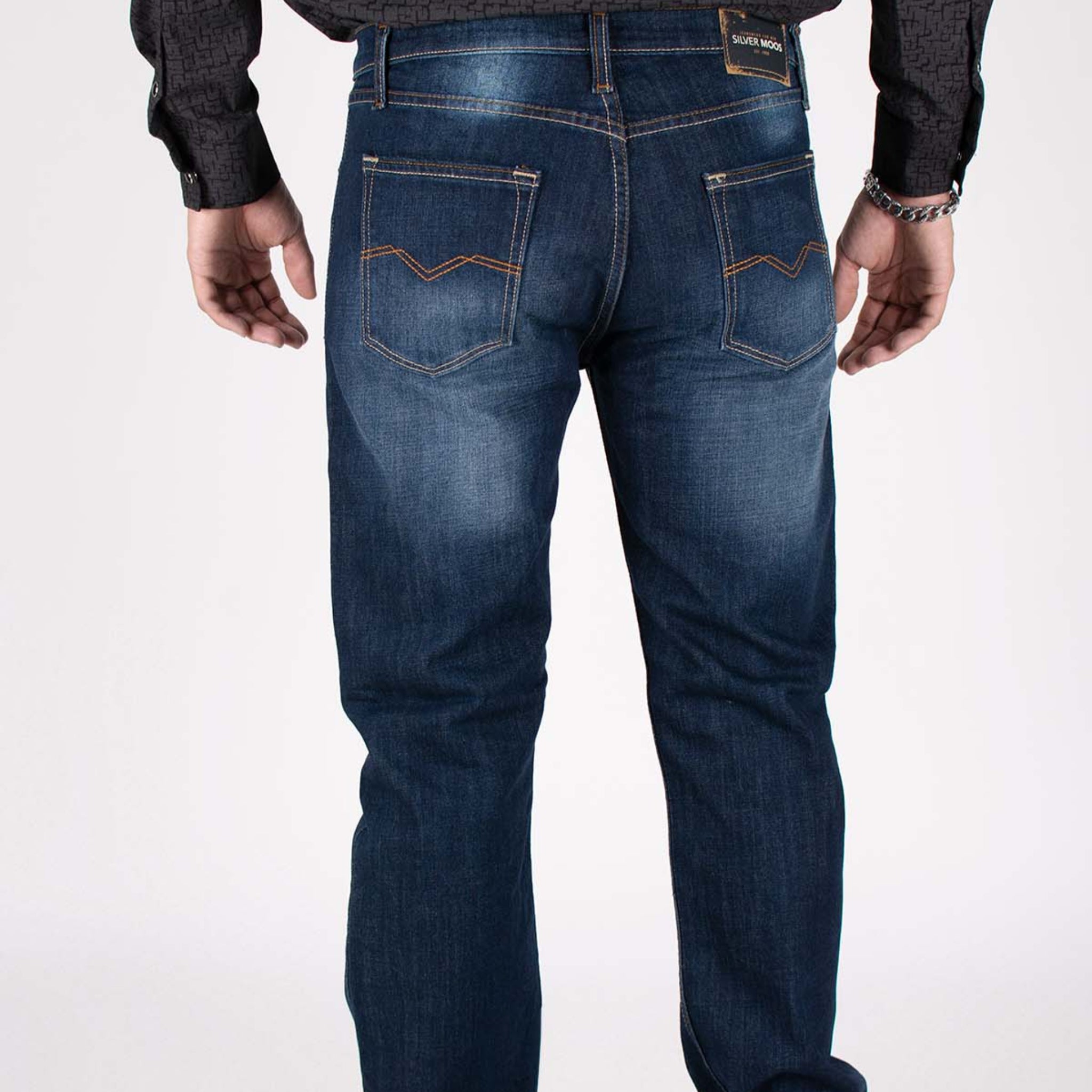 Silver Moos | Classic Straight-Cut Comfort Jeans 10521-T004 | Dark Wash