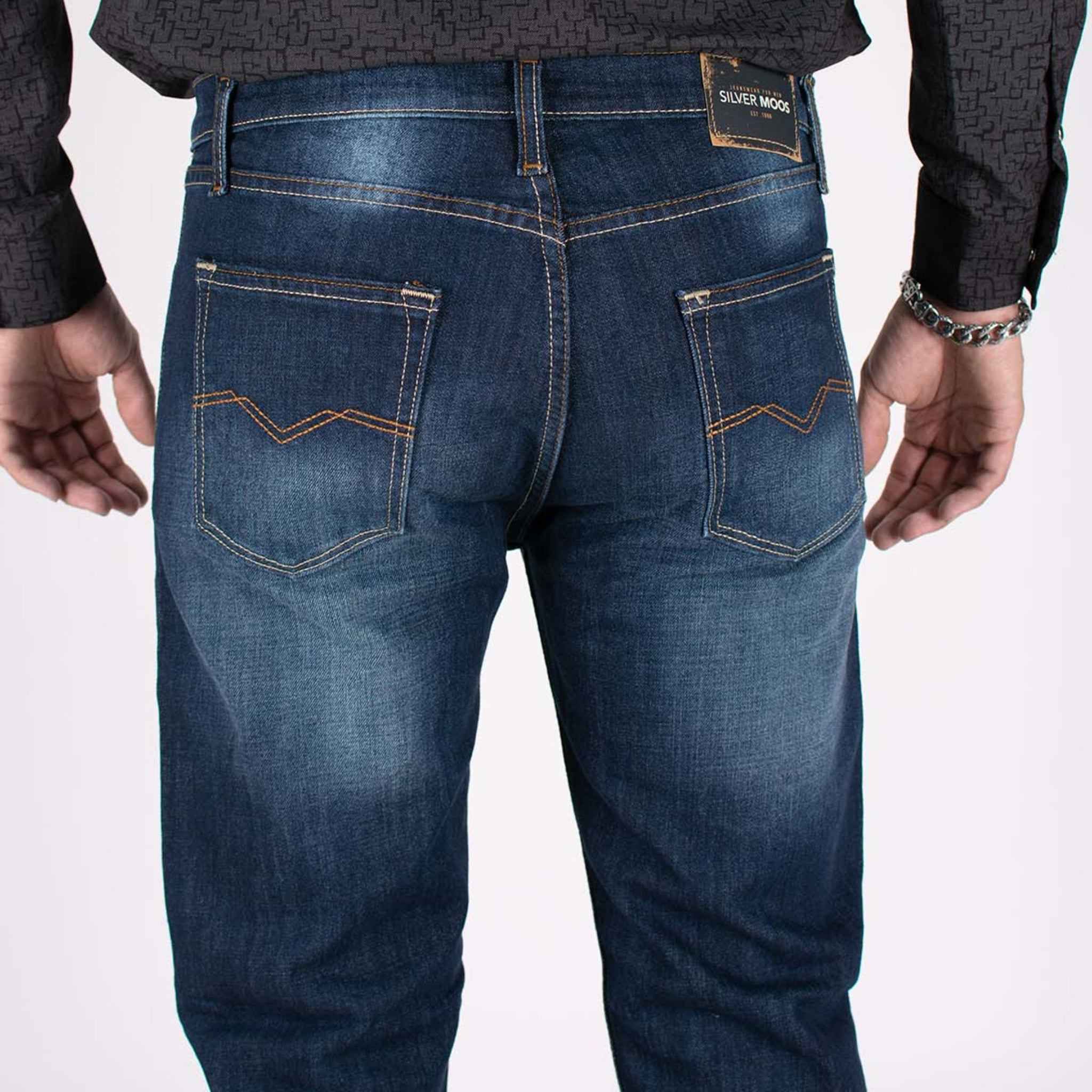 Silver Moos | Classic Straight-Cut Comfort Jeans 10521-T004 | Dark Wash