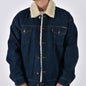 Silver Moos | Classic Stretch Jacket with Sherpa Lining 9240-T3 | Dark Wash