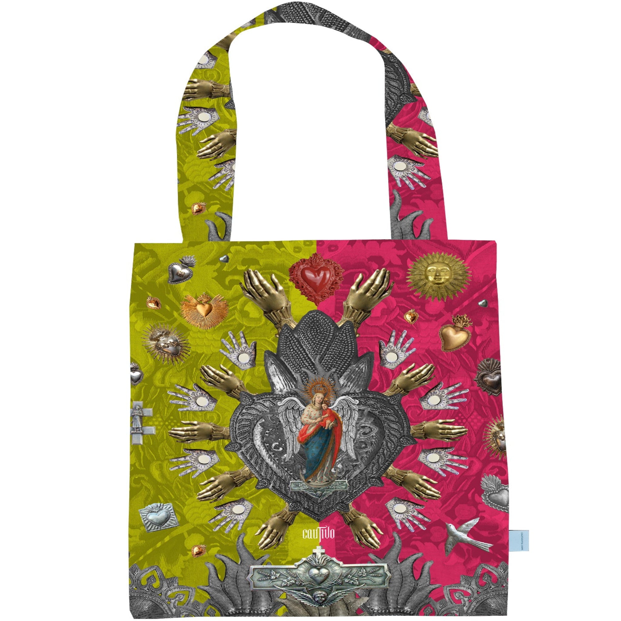 Cautivo | Corazón de Latón Eco Bag | Green with Pink
