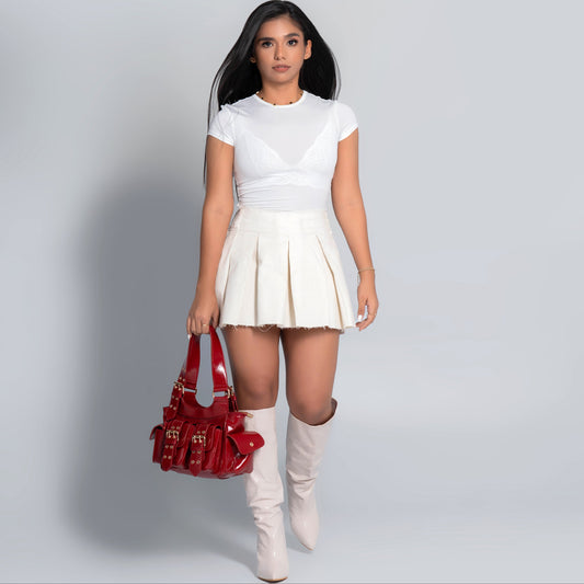 Oboe | Pleated Skirt O-6000 | Ivory