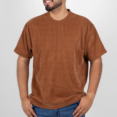 Silver Moos | Oversized Fleece T-Shirt | Camel