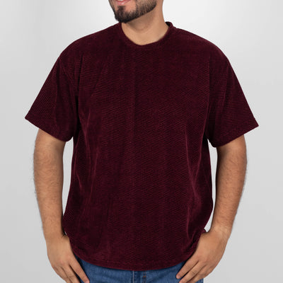 Silver Moos | Oversized Fleece T-Shirt | Wine