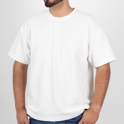 Silver Moos | Oversized Fleece T-Shirt | White