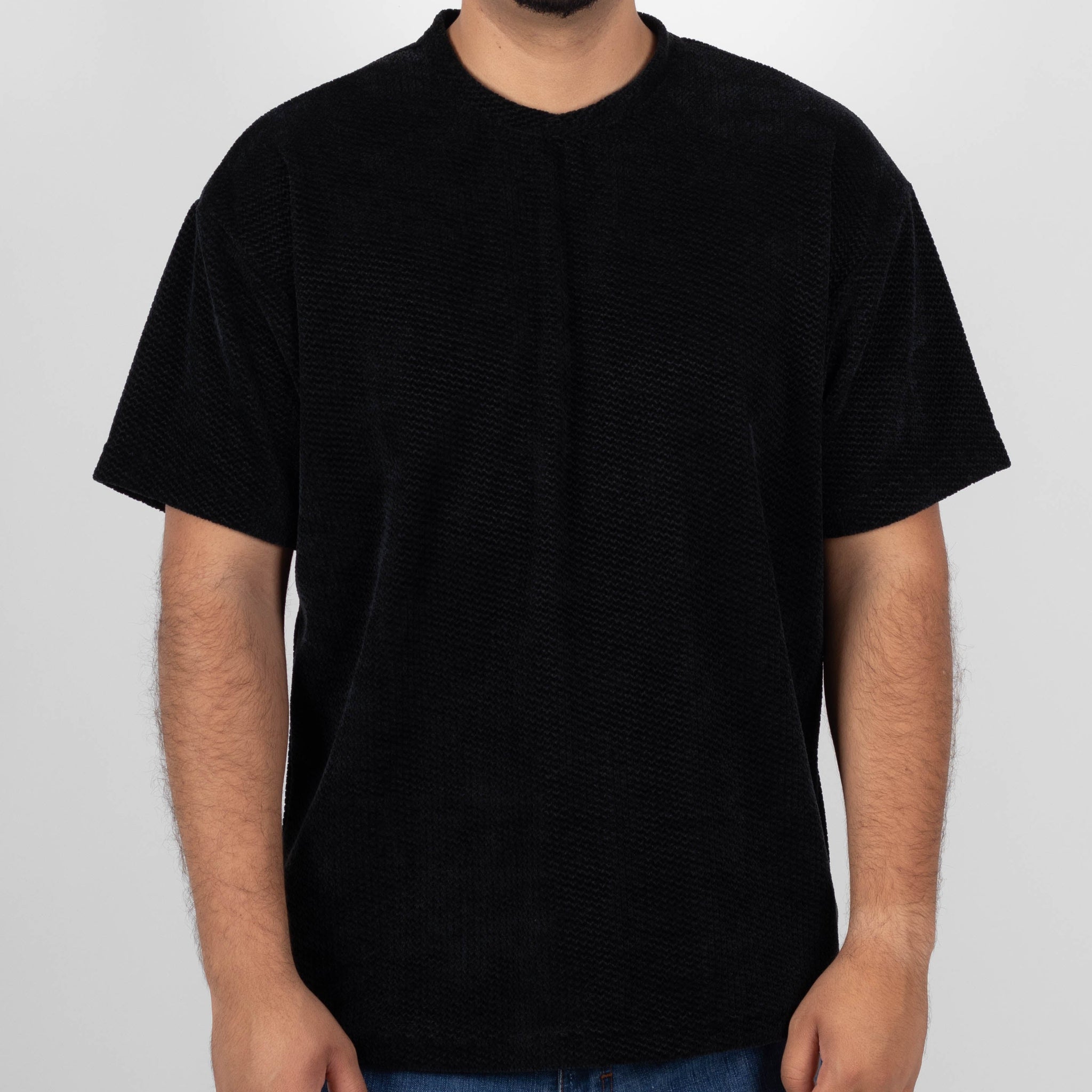 Silver Moos | Oversized Fleece T-Shirt | Black