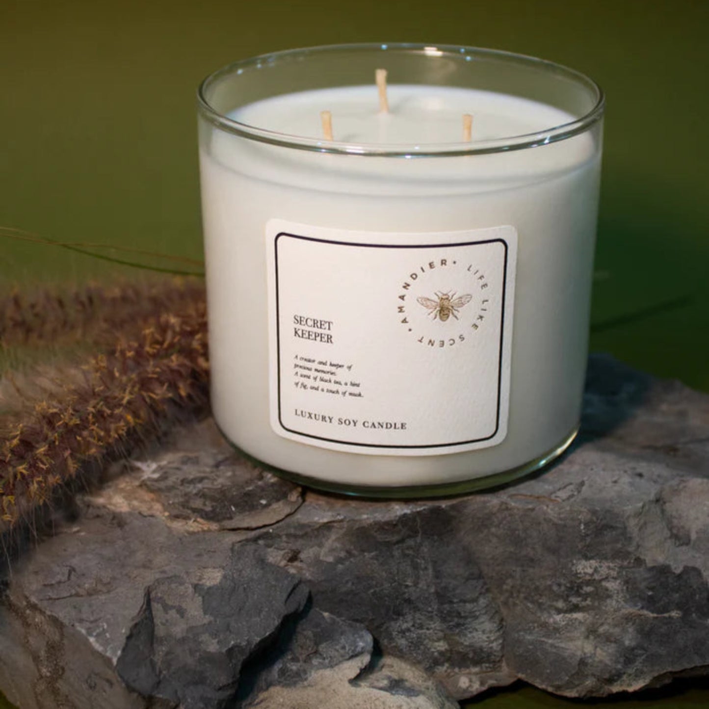 Amandier | 3-Wick Scented Candle | Secret Keeper Scent