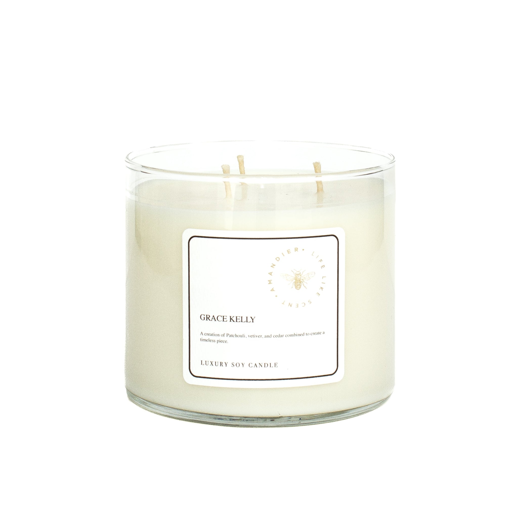 Amandier | 3-Wick Scented Candle | Grace Kelly Scent