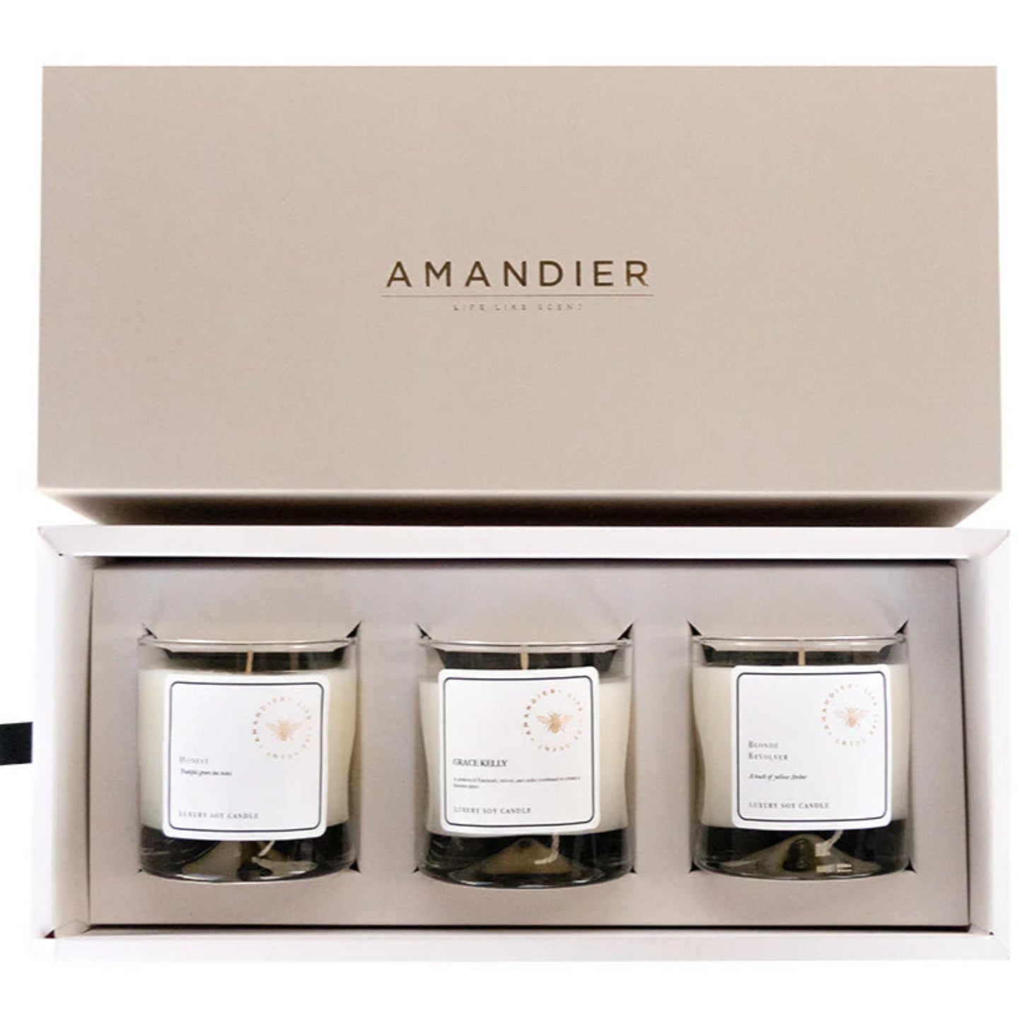 Amandier | Set of Three - 1 Wick Candles | Multiple Scents