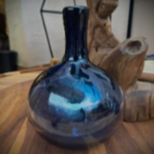 Limoncello | Blue Ball Vase | Blown Glass