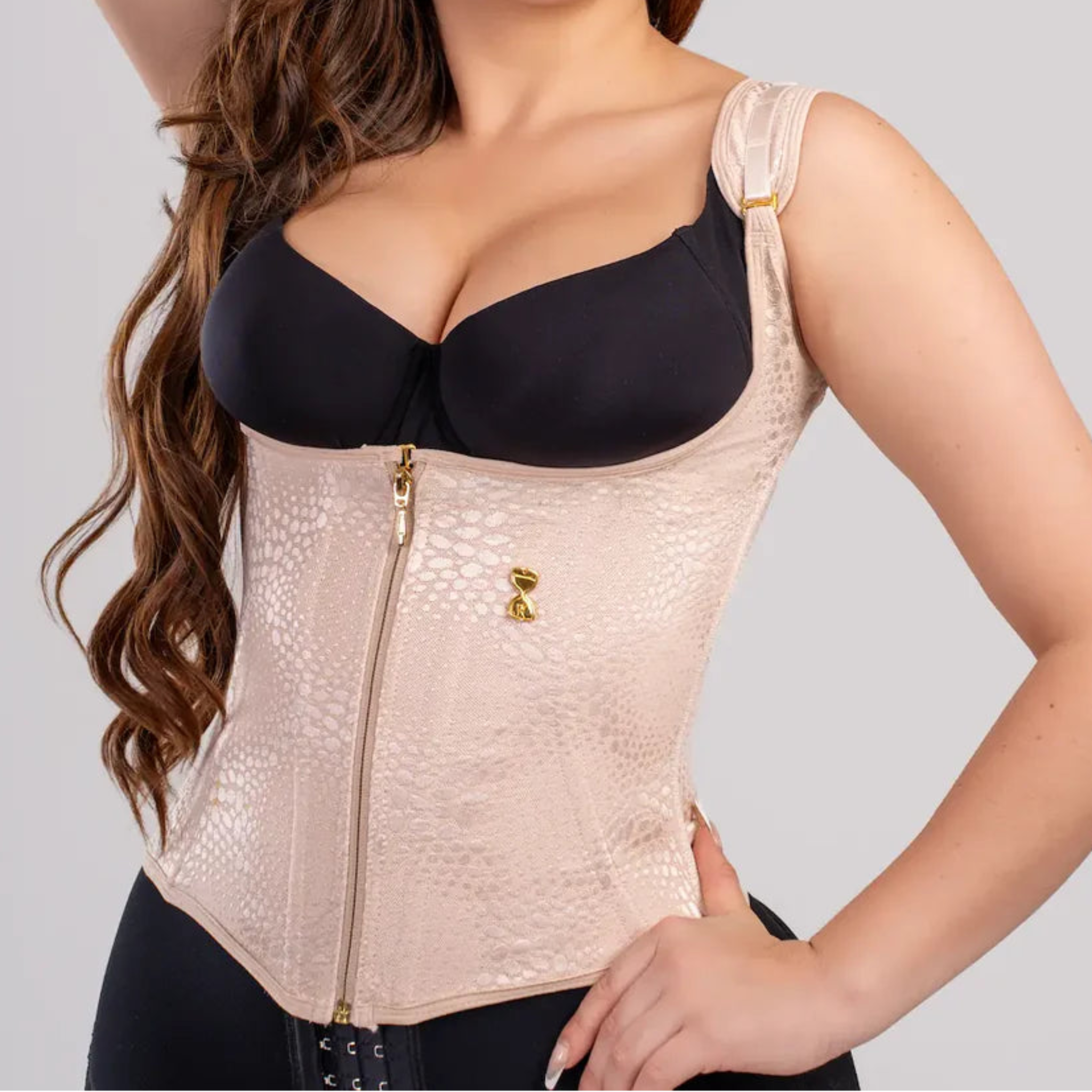 Nuit Rose | Luxury Design Waist Trainer Vest | Black, Beige