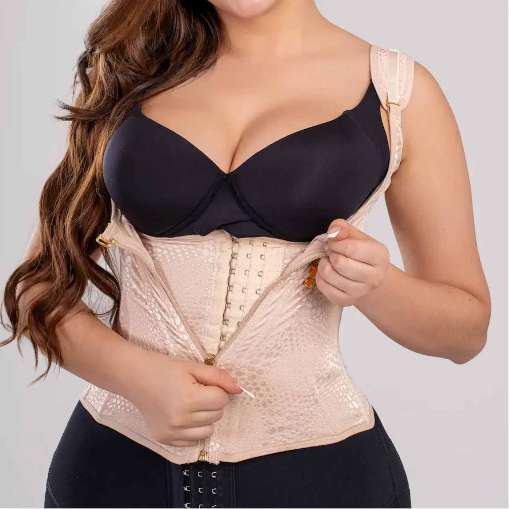 Nuit Rose | Luxury Design Waist Trainer Vest | Black, Beige
