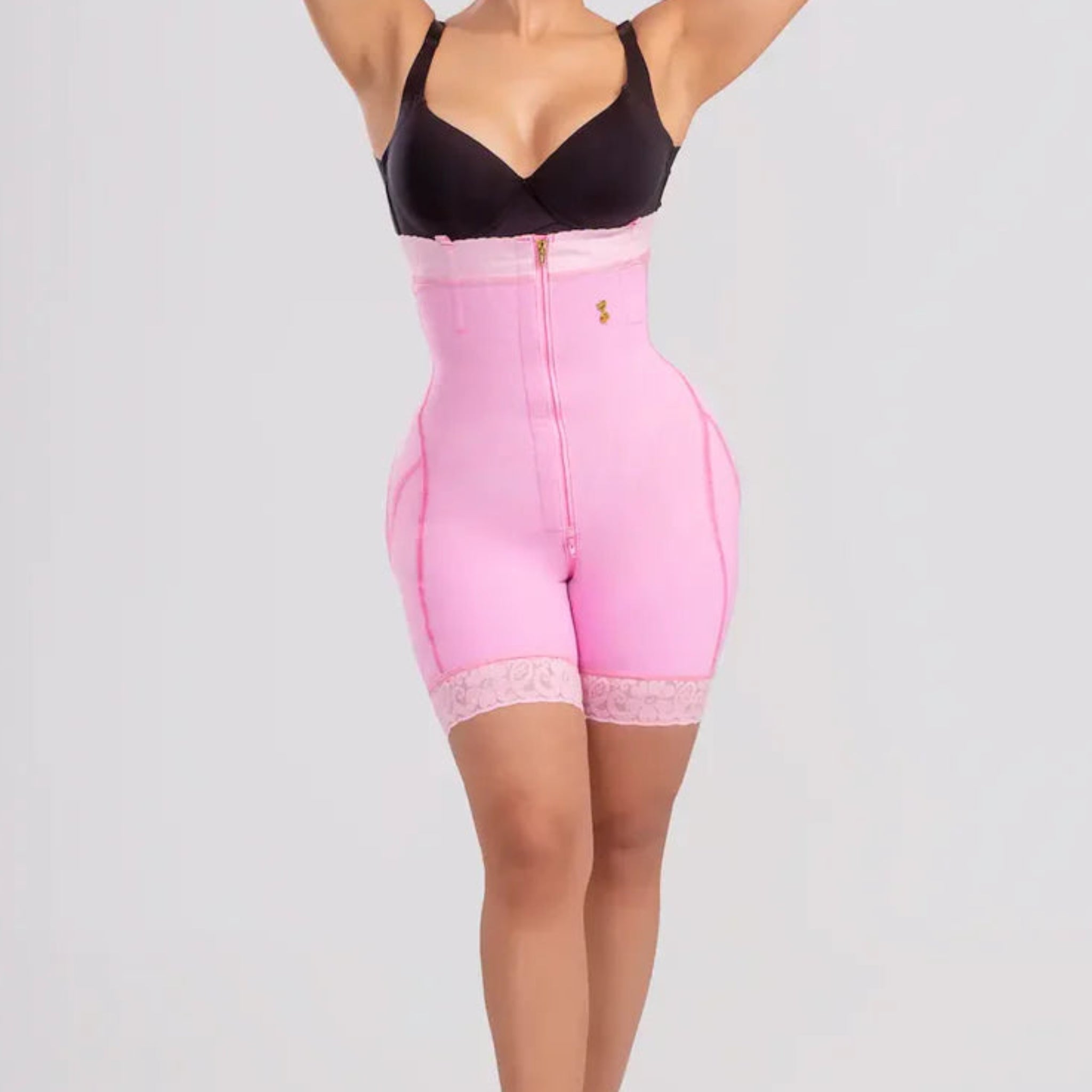 Nuit Rose |  Strapless Hourglass Shapewear Bodysuit | Beige, Pink
