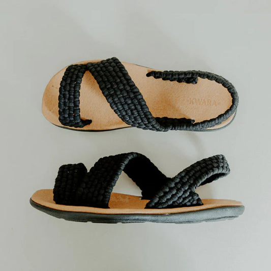 Kwara | Men's Cross Strap Sandal Black | Irepan