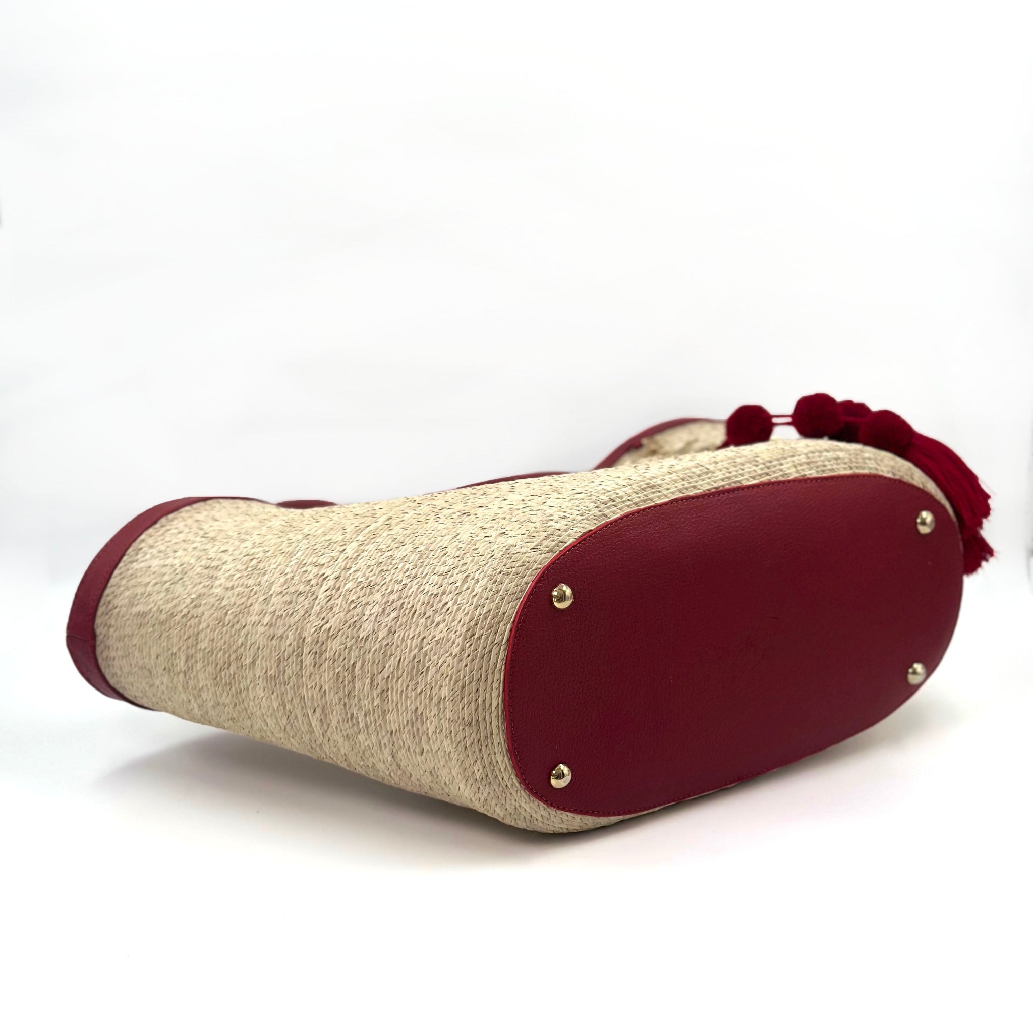 By Del Rio | Luxury Palm Leaf Bag | Black, Red