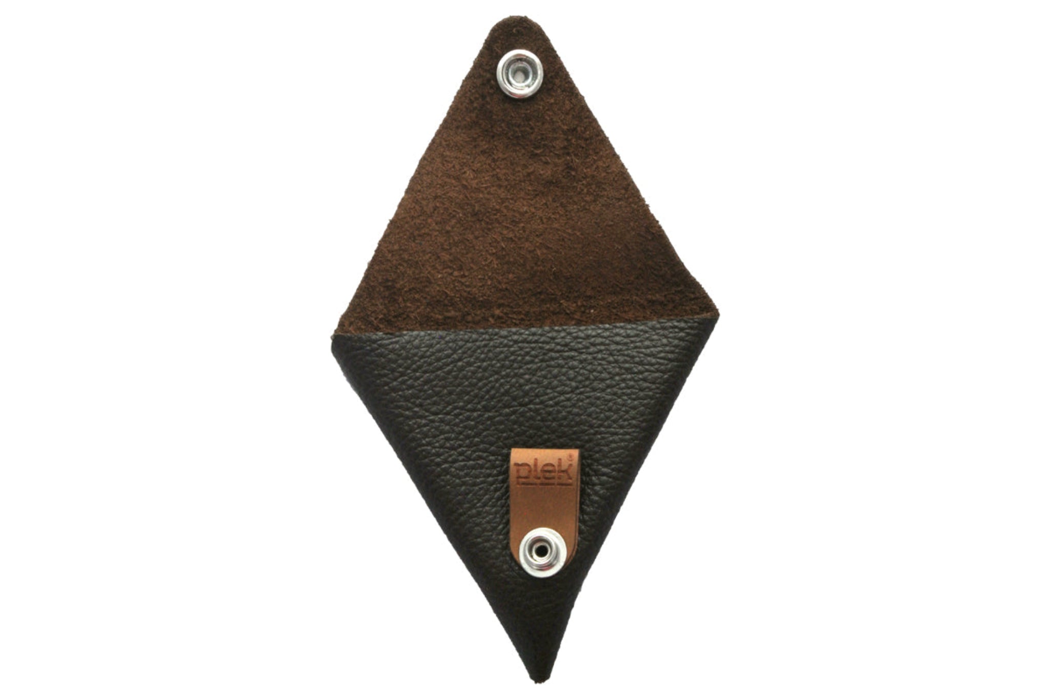 Plek | Full-Grain Leather Triangle Coin Purse | Dark Brown, Brown