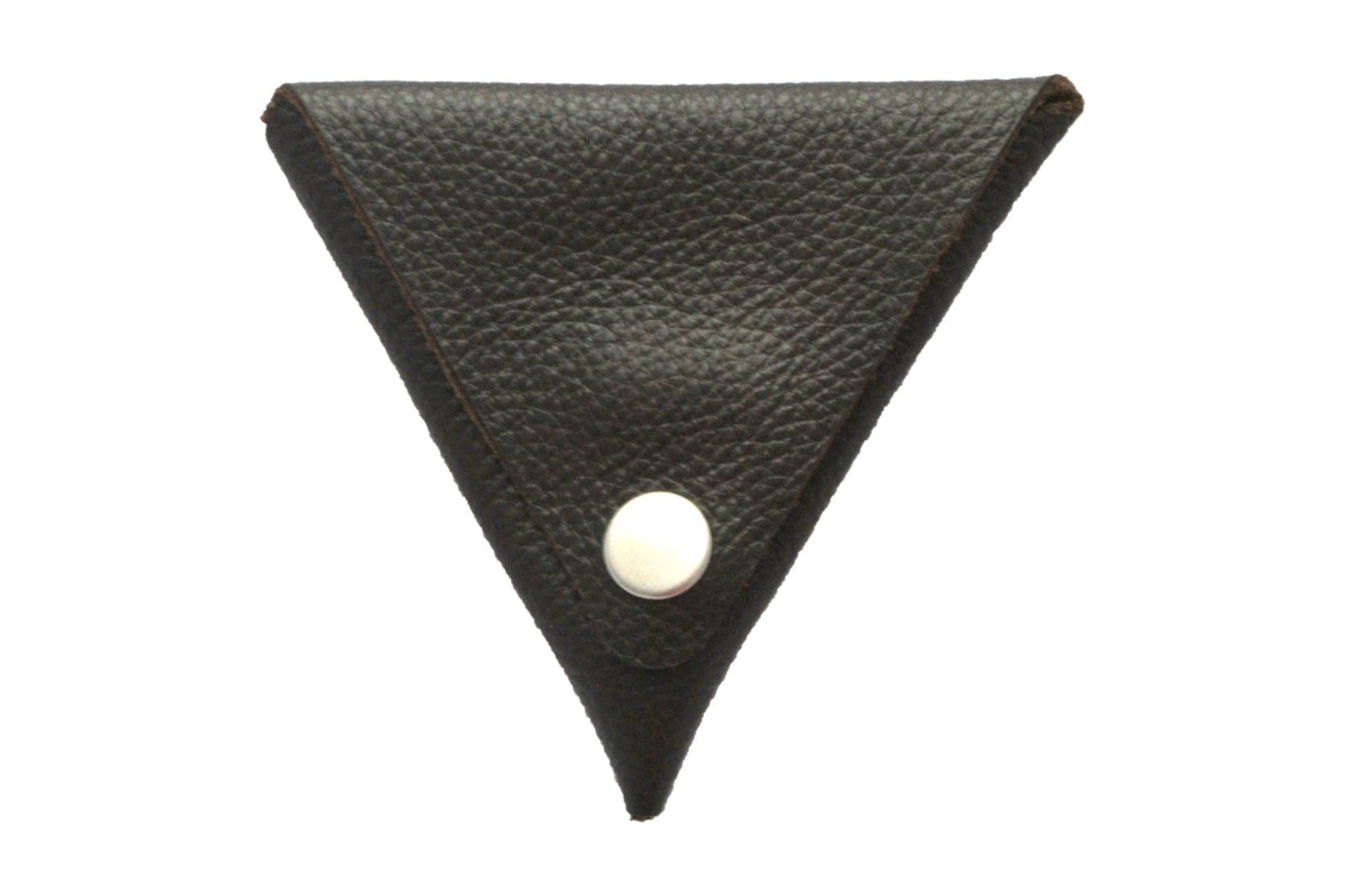 Plek | Full-Grain Leather Triangle Coin Purse | Dark Brown, Brown