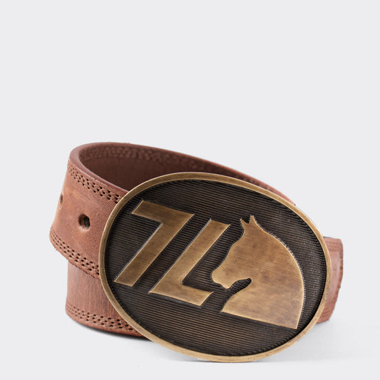 7 Leguas | Men's Cowboy Brown Leather Belt | 14-A