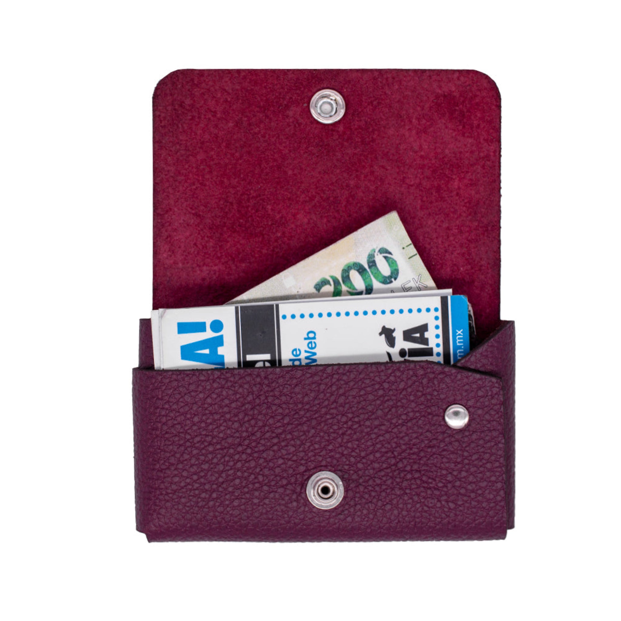 Plek | Premium Leather Card Holder | Magenta