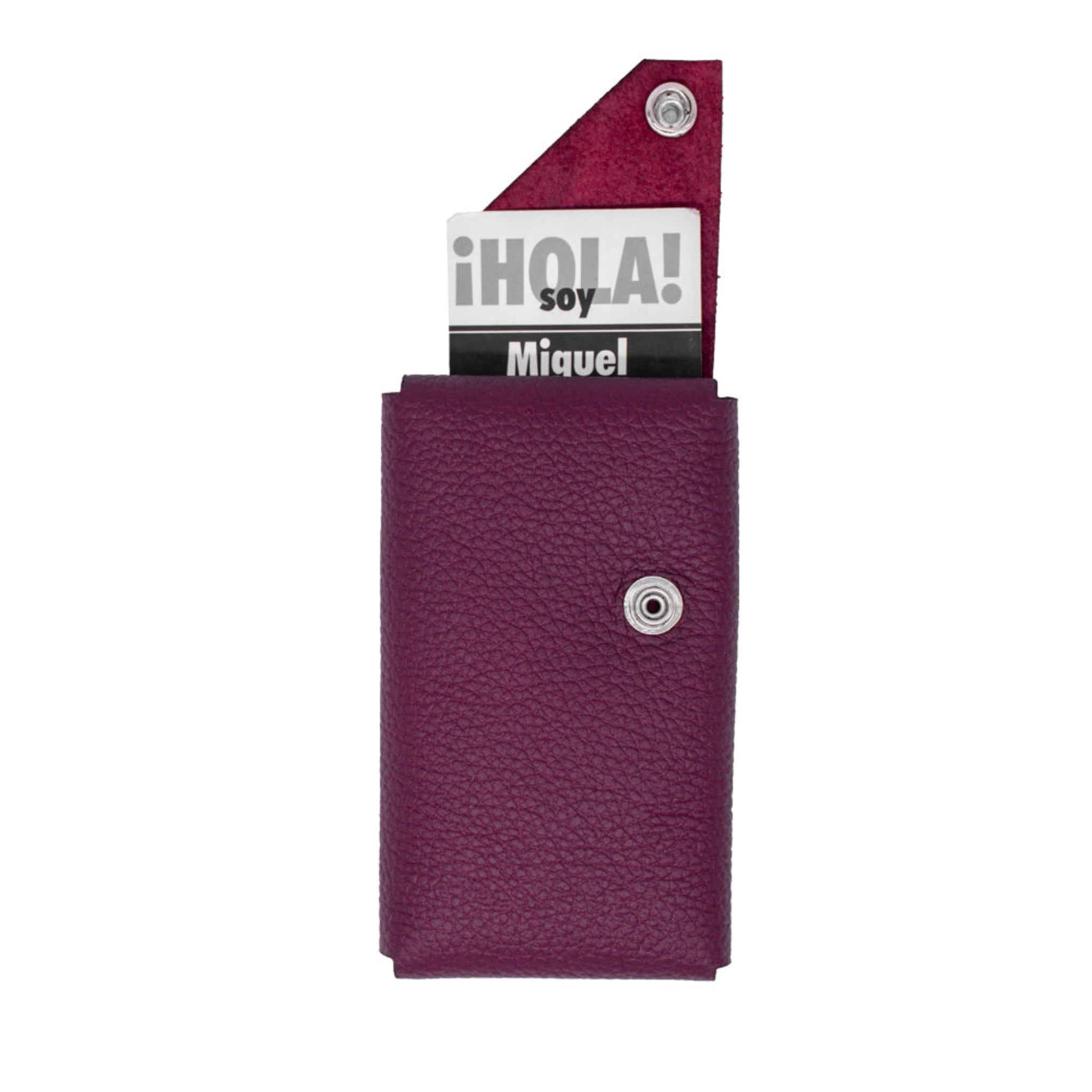 Plek | Premium Leather Card Holder | Magenta