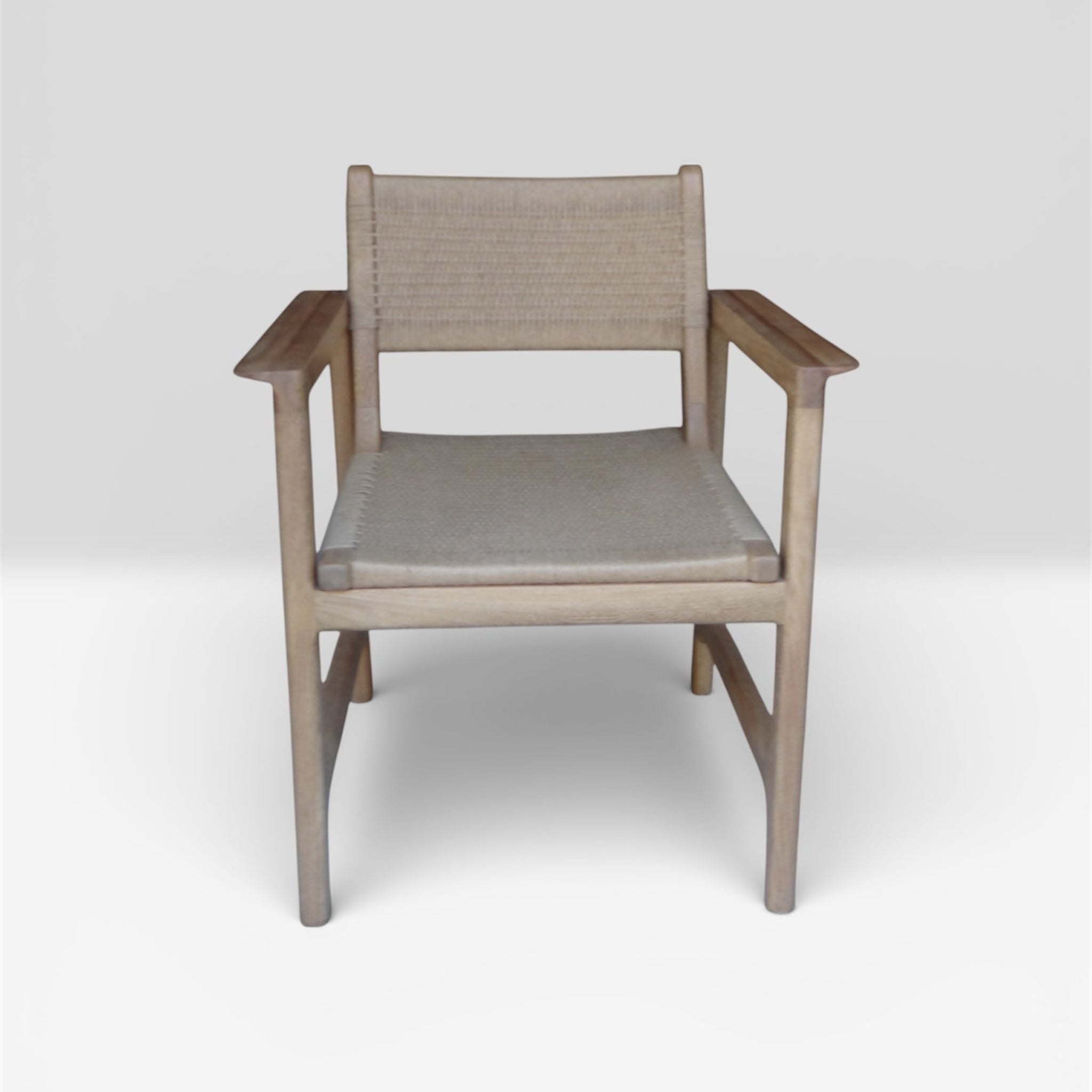 Las Puertas | Atenea Woven Jute Solid Wood Chair | Beige