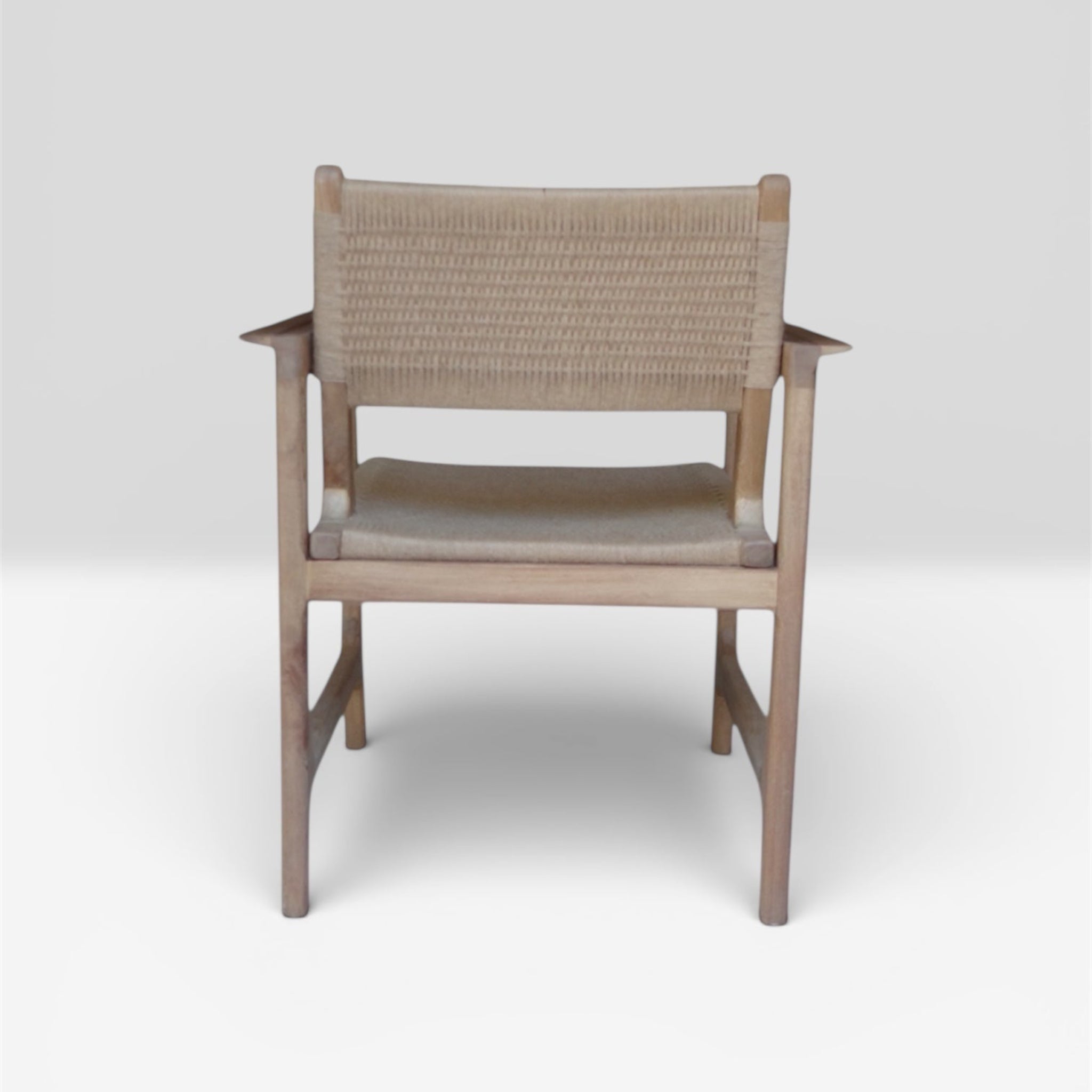 Las Puertas | Atenea Woven Jute Solid Wood Chair | Beige
