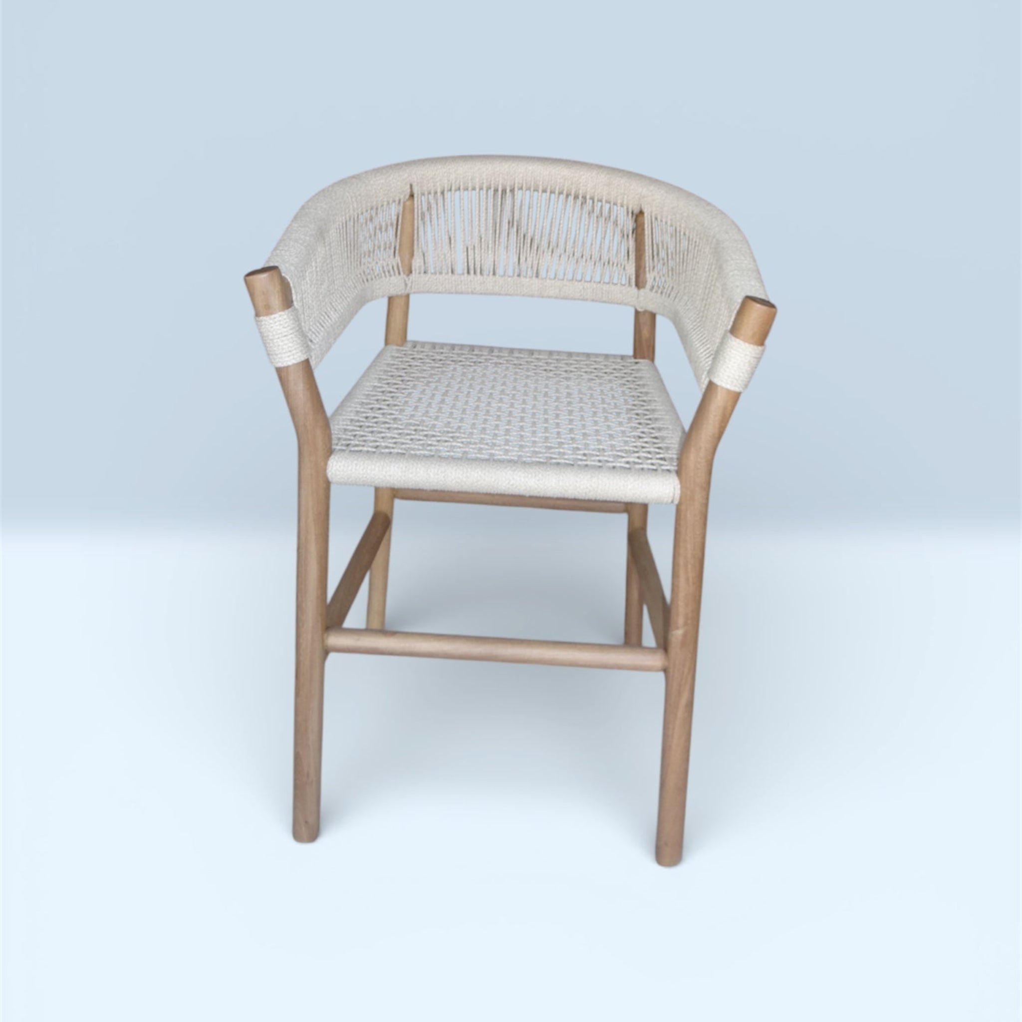 Las Puertas | Galilea Upholstered Solid Wood Bar Stool | Beige