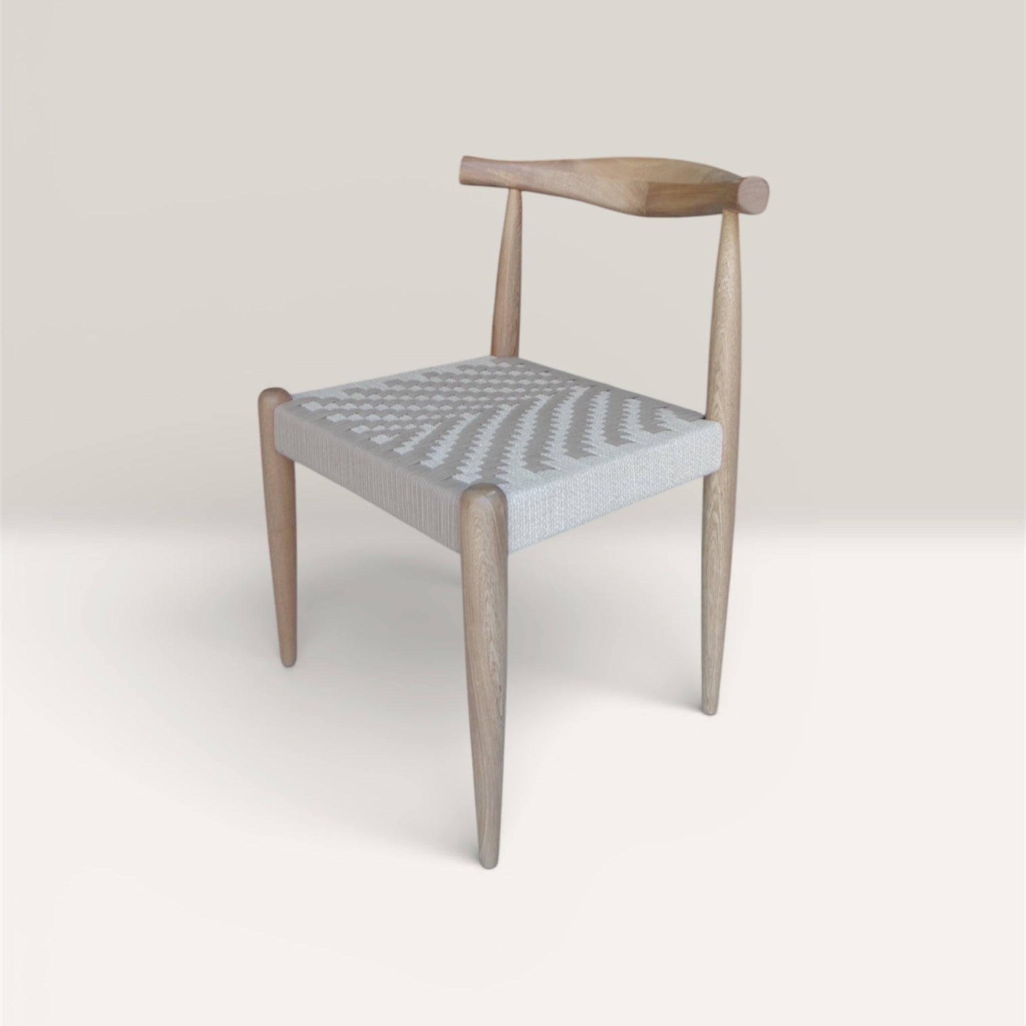 Las Puertas | Tamara Woven Solid Wood Chair | Gray
