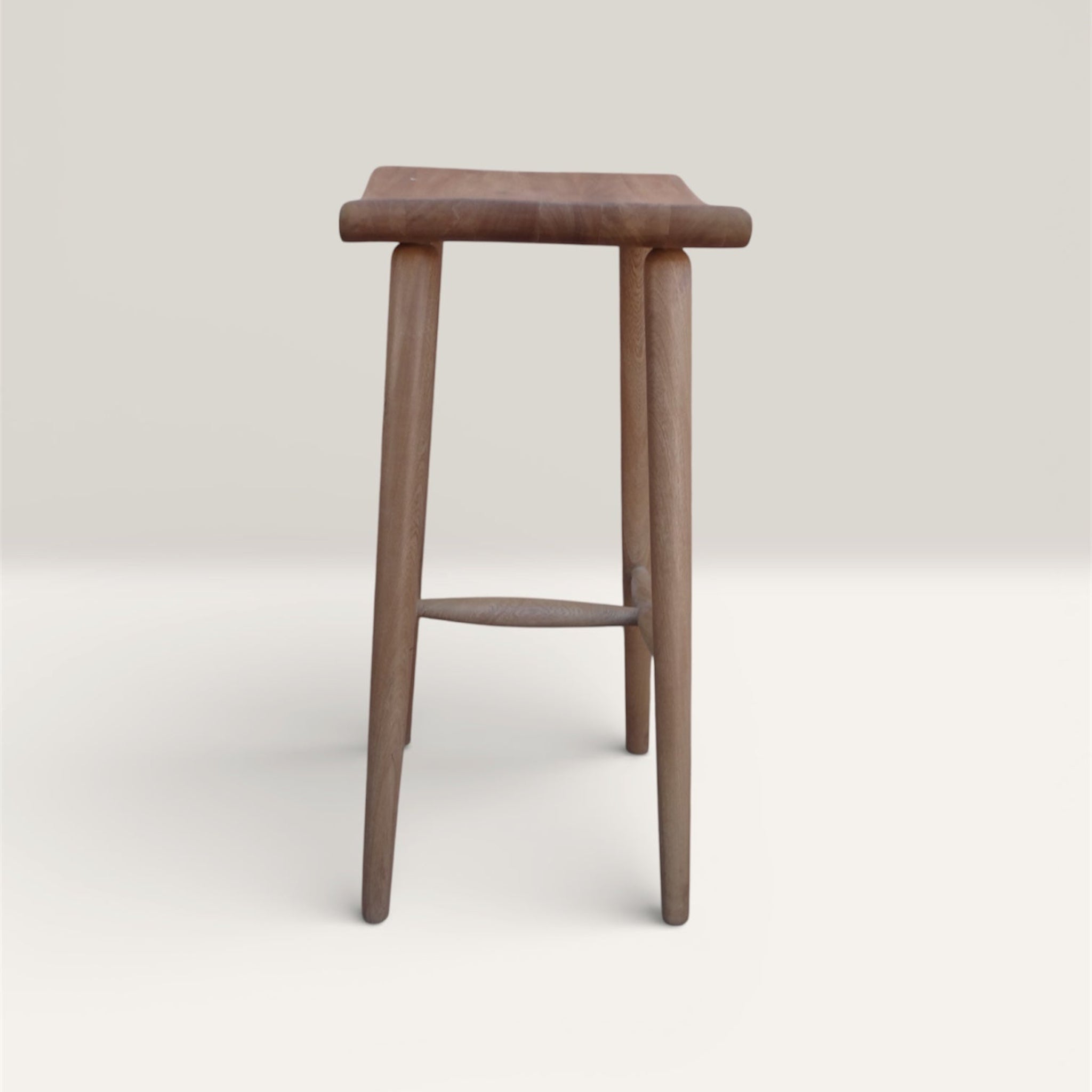 Las Puertas | Ela Modern Solid Wood Bar Stool | Brown