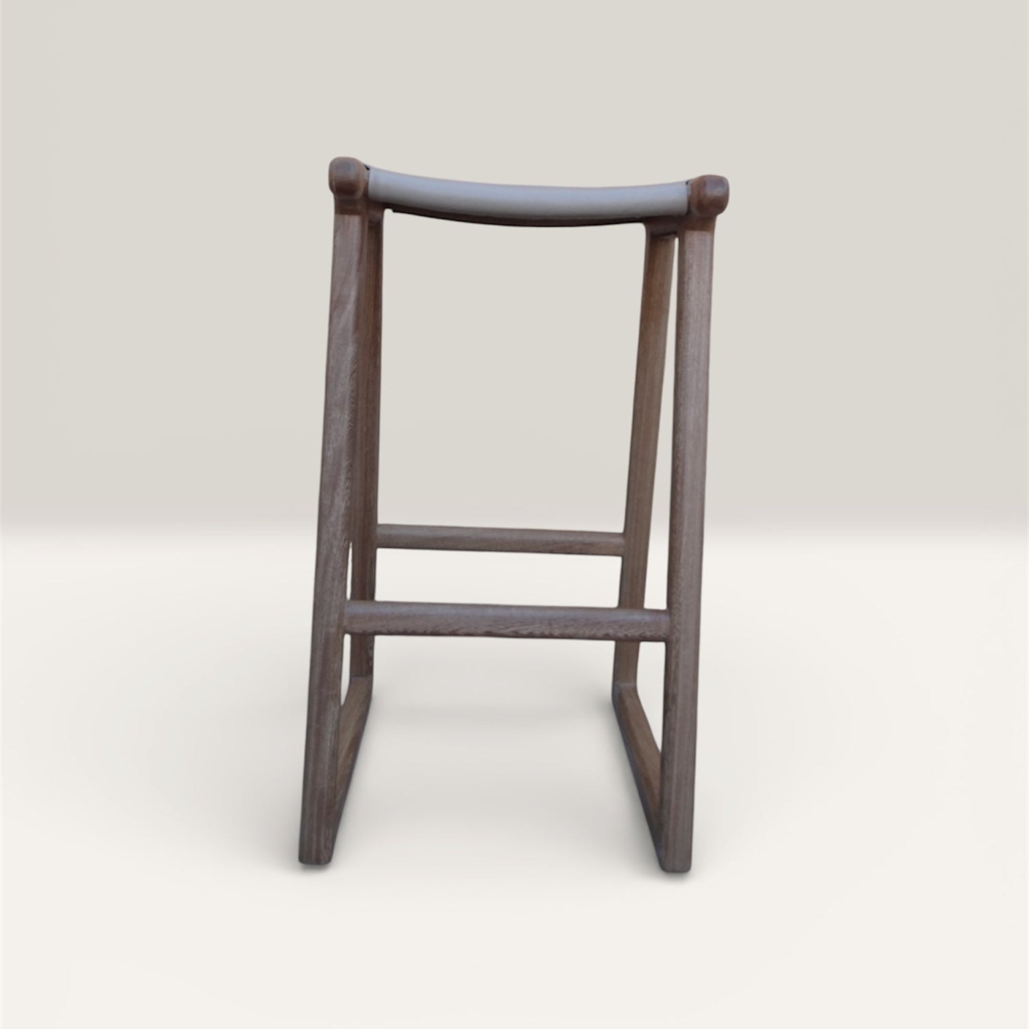 Las Puertas | Robin Upholstered Solid Wood Bar Stool | Gray