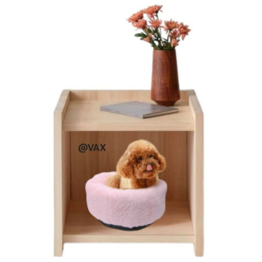 Vax | Minimalist Nightstand with Pet Resting Space | Natural