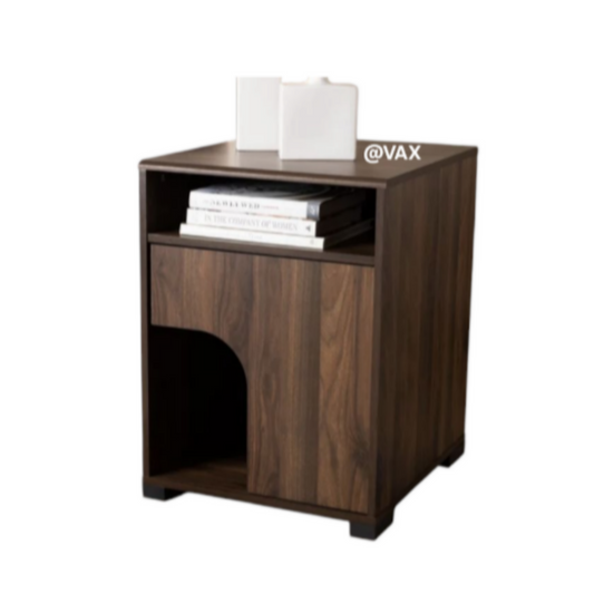 Vax | Multifunctional Nightstand with Pet Space | Walnut