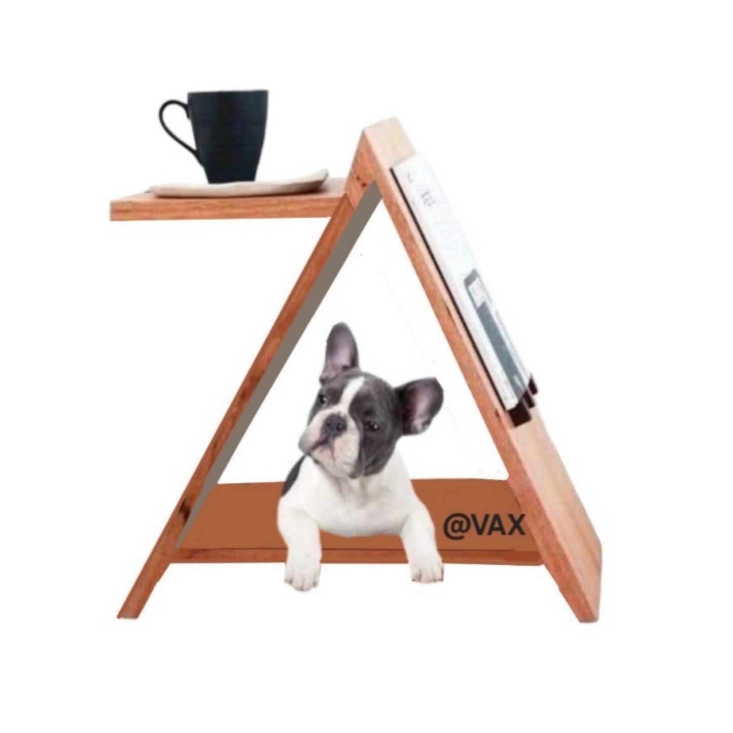 Vax | A-Frame Side Table with Built-In Pet Shelter | Elm