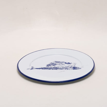 Damar | Full Marlin Enamelware Dinner Plate | Blue Print