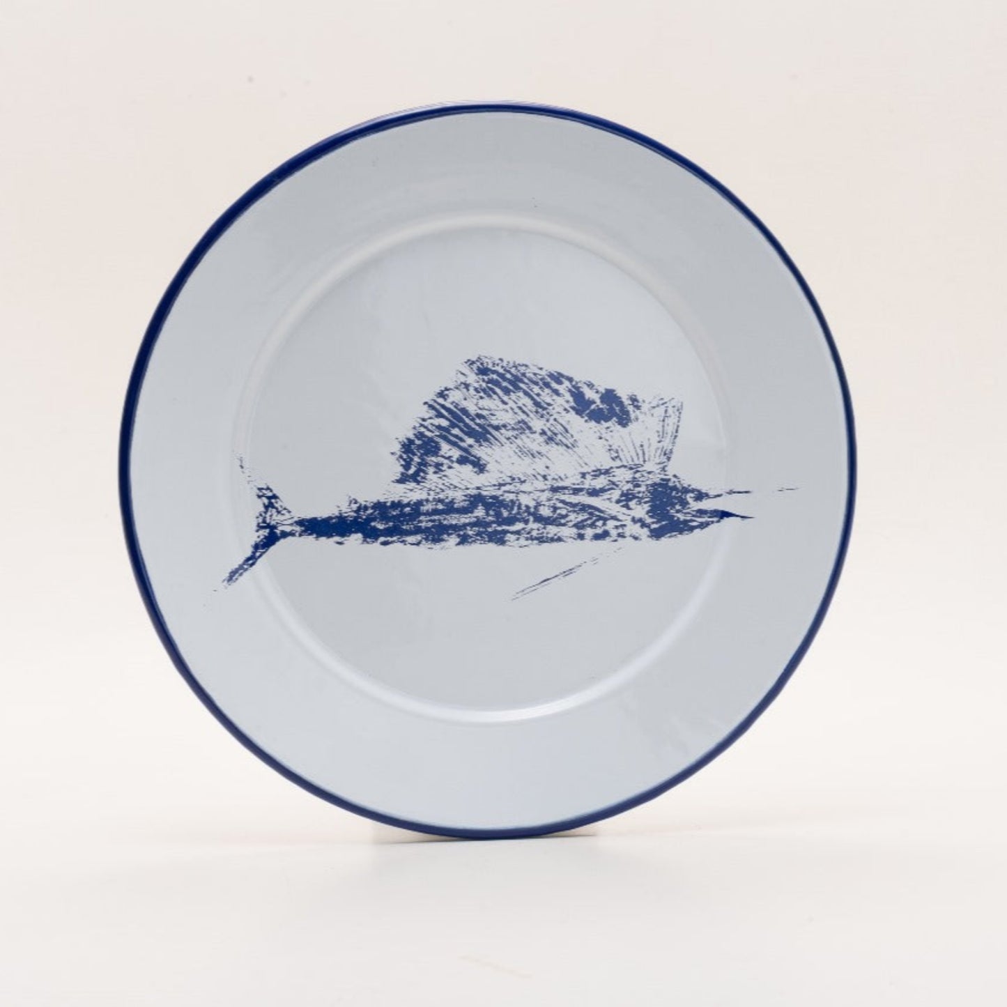 Damar | Full Marlin Enamelware Dinner Plate | Blue Print