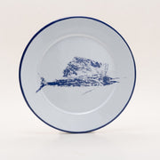 Damar | Full Marlin Pewter Dinner Plate | Blue Print