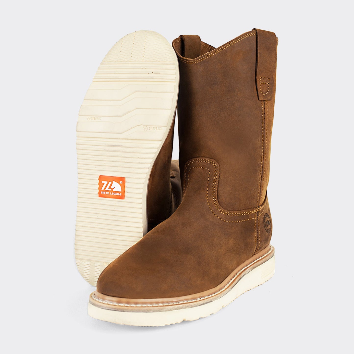 7 Leguas | Men's Tan Leather Wellington Boot with Light PU Sole | 2222-C
