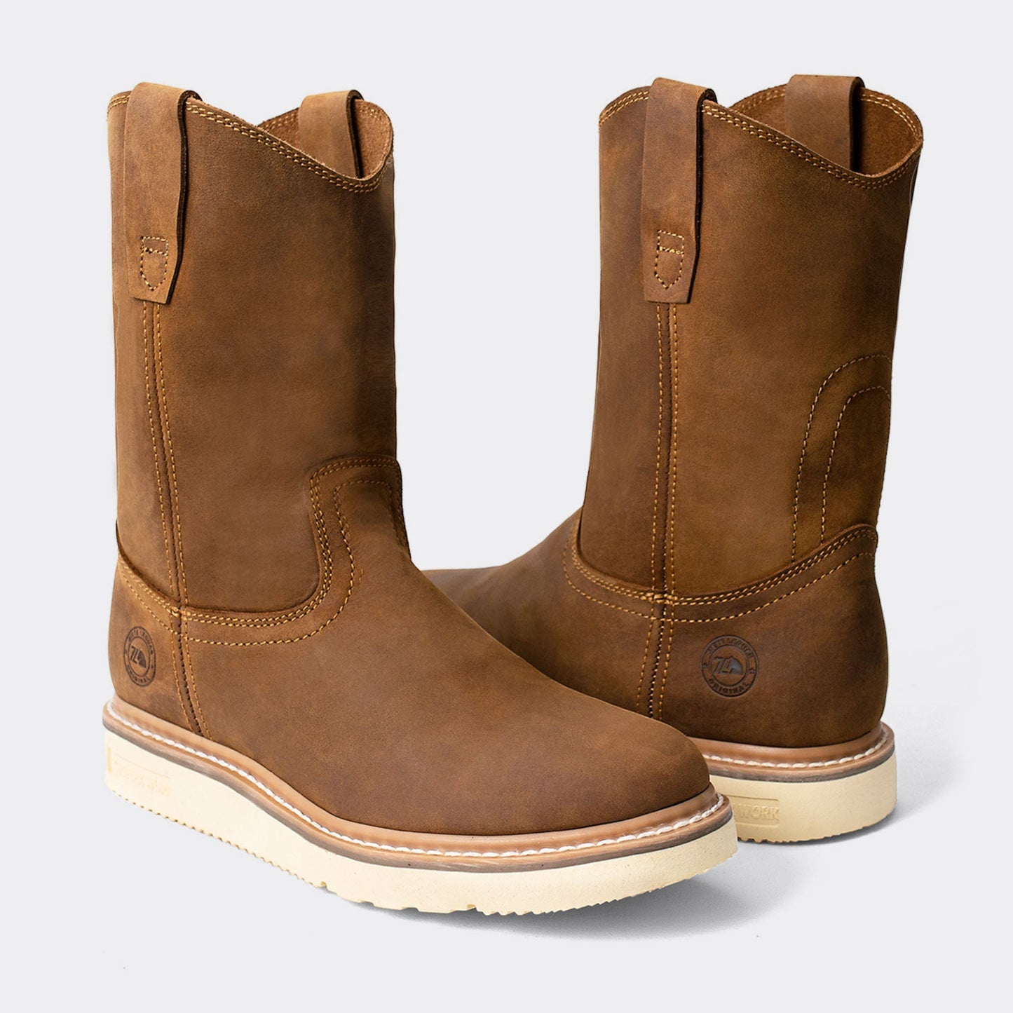 7 Leguas | Men's Tan Leather Wellington Boot with Light PU Sole | 2222-C