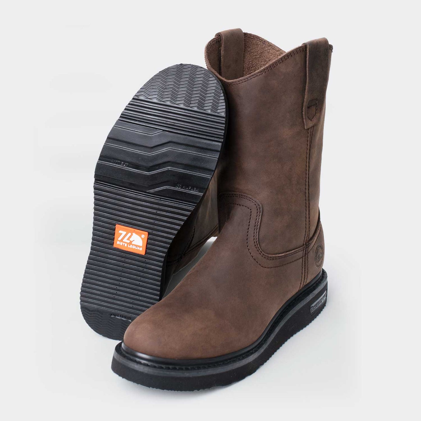 7 Leguas | Men's Brown Leather Wellington Boot with Light PU Sole | 2222-A