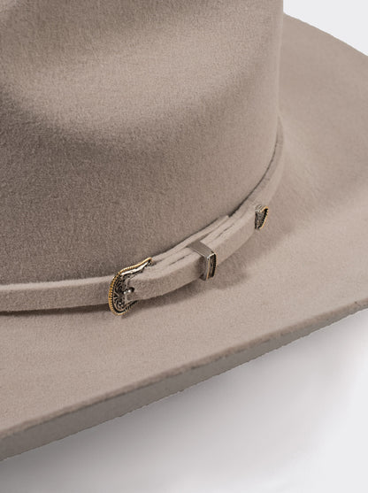 7 Leguas | Men's Premium Light Gray Sheep Wool Cowboy Hat – Slim Brim