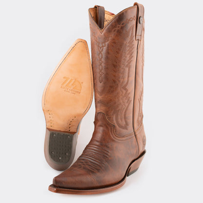 7 Leguas | Men's Whiskey Leather Cowboy Boot with Leather Sole | 1748-EI