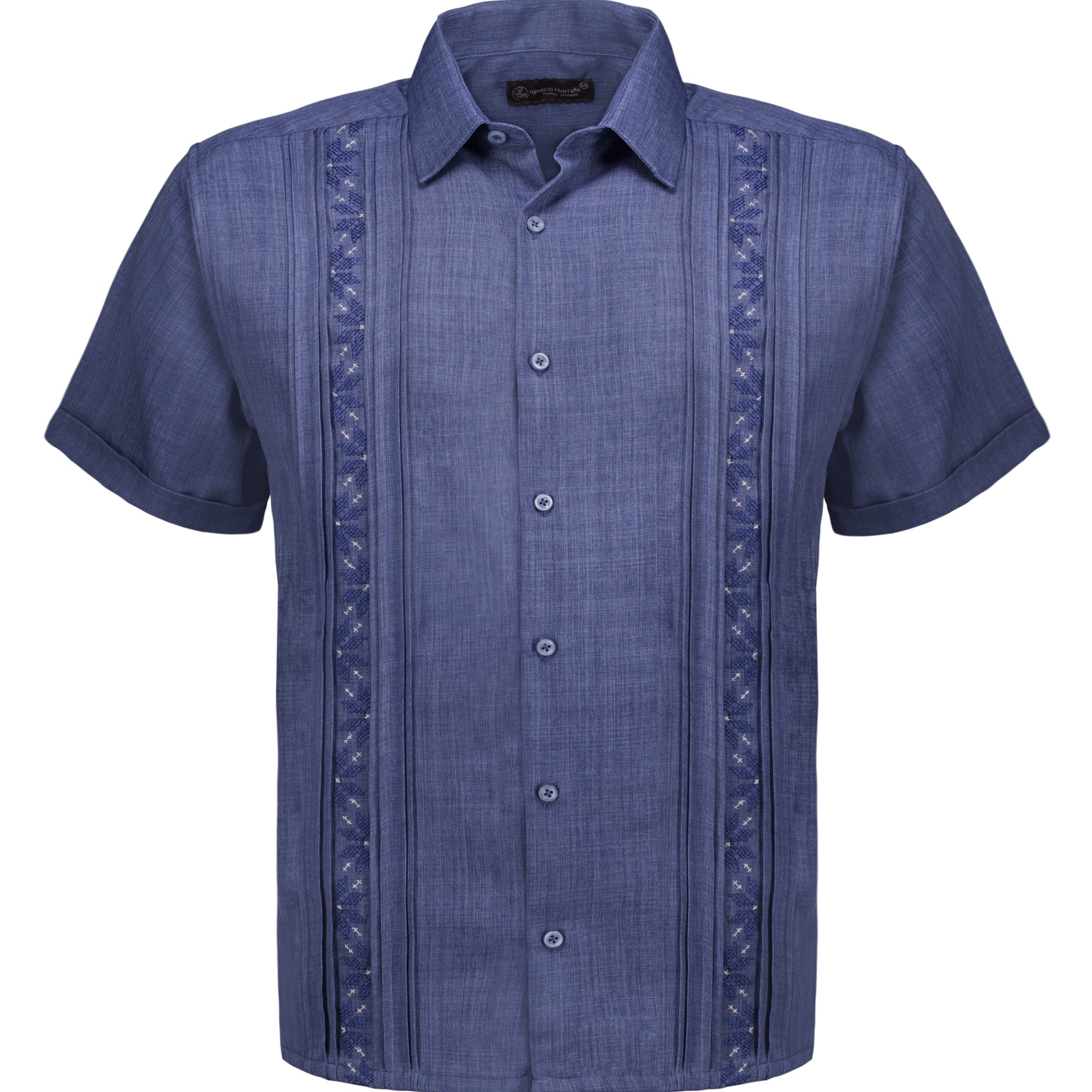 Ignacio Marrufo | WPE14-Handcrafted Guayabera | Steel Blue