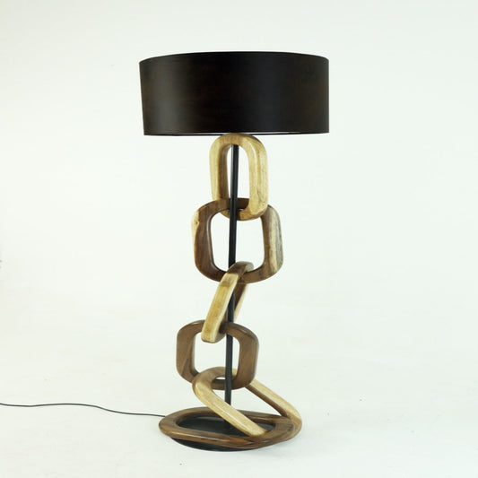 Revica | Lp Cadena | Parota Wood, Metal & Textile Table Lamp