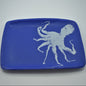 Damar | Rectangular Blue Platter | White Octopus