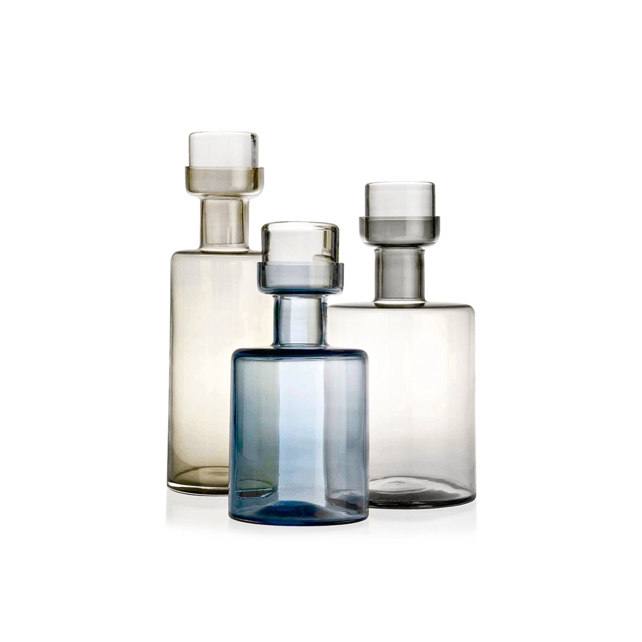 Nouvel | Audrey Bottle & Stopper | Clear, Gray, Blue, Green