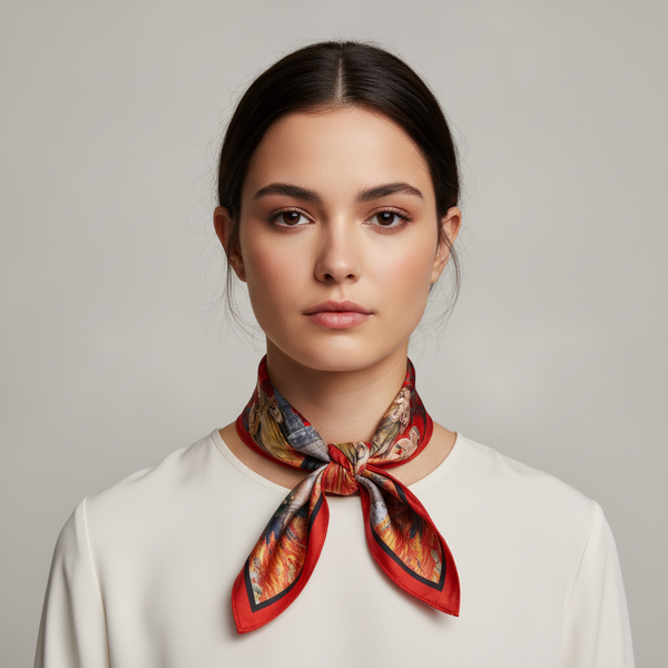 Cautivo Animas Bandana styled on a model, studio photo