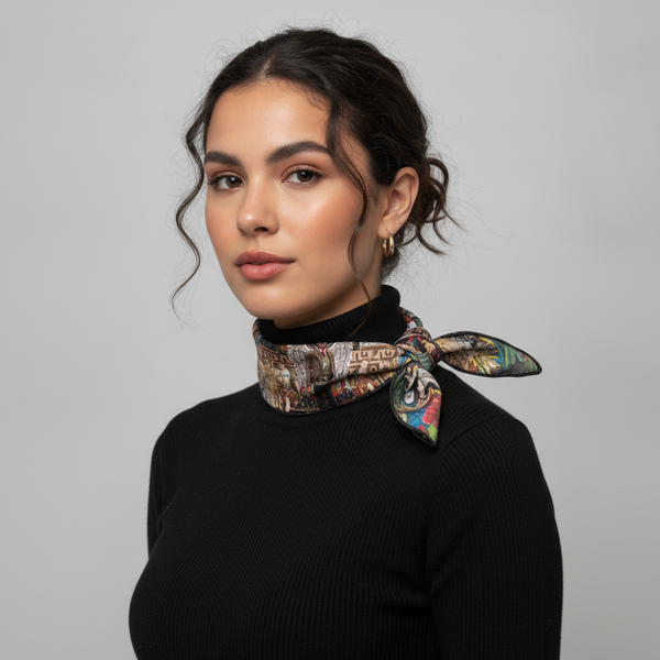 Cautivo Revolucion Bandana styled on a model, studio photo