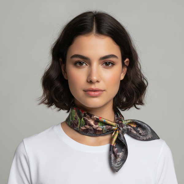 Cautivo Xochipilli Bandana styled on a model, studio photo